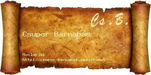 Csupor Barnabás névjegykártya